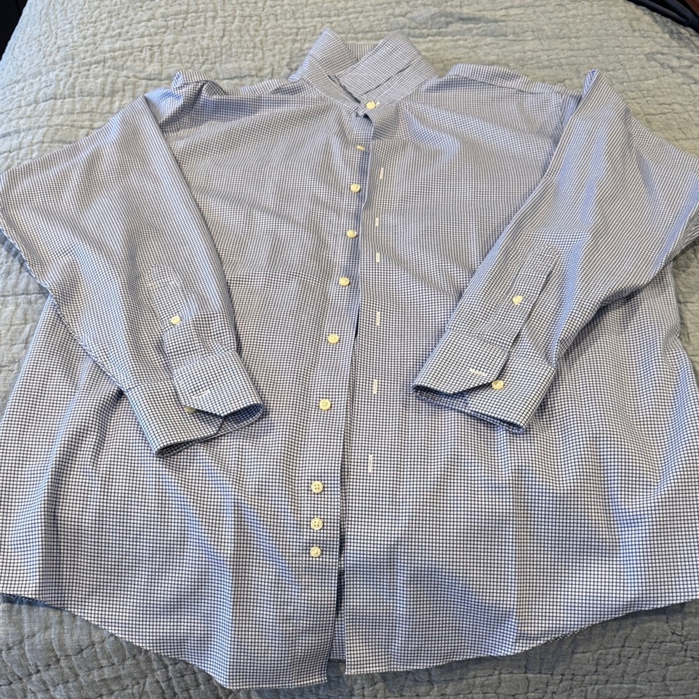 Brooks Brothers Navy Checkered Button Down Shirt